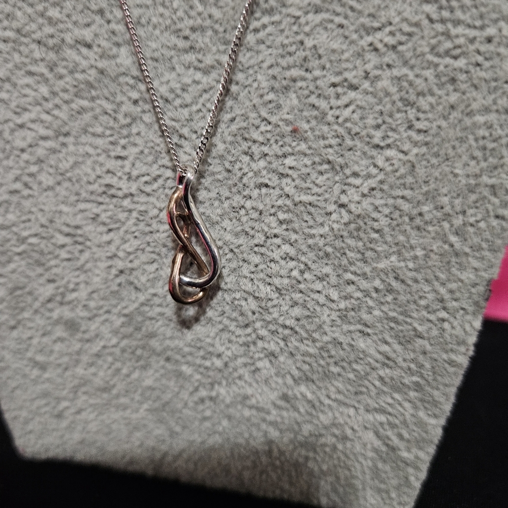 Sterling silver and rose gold tone necklace - Picture 5 of 5